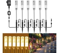 B-right Éclairage de Jardin - Set de 6 Lampes Avec Piquet de Terre, Prise et Câble - Pour Chemin d'Accès et Paysage Extérieur Étanche