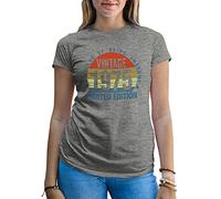 B&S Boutique 46 Year Old Gifts Vintage 1975 Limited Edition 46th Birthday T-Shirt Femme Gris Size S