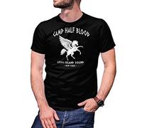 B&S Boutique Camp Half Blood Percy Jackson Inspired PJO Heroes of Olympus T-Shirt Noir pour Homme Size L