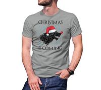 B&S Boutique Christmas is Coming T-Shirt Gris pour Homme Size XL
