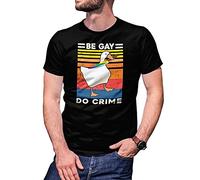 B&S Boutique Duck Be Gay Do Crime LGBT Pride T-Shirt Noir pour Homme Size L