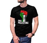 B&S Boutique Free Palestine T-Shirt Noir pour Homme Size M