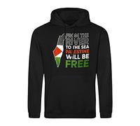 B&S Boutique from The River to The Sea Palestine Will Be Free Sweat A Capucha Noir Unisex Size 3XL