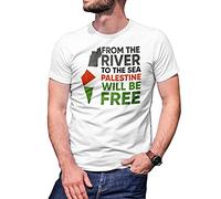 B&S Boutique from The River to The Sea Palestine Will Be Free T-Shirt Blanc pour Les Hommes Size S