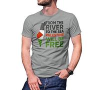 B&S Boutique from The River to The Sea Palestine Will Be Free T-Shirt Gris pour Homme Size M