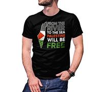 B&S Boutique from The River to The Sea Palestine Will Be Free T-Shirt Noir pour Homme Size M