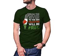 B&S Boutique from The River to The Sea Palestine Will Be Free T-Shirt Vert Militaire pour Homme Size M