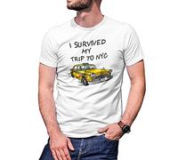 B&S Boutique Tom I Survived My Trip to NYC T-Shirt Blanc pour Les Hommes Size M