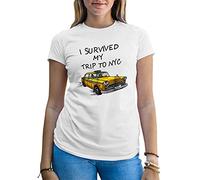 B&S Boutique Tom I Survived My Trip to NYC T-Shirt Femme Blanc Size L