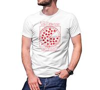 B&S Boutique Tom Vitruvian Pizza Leonardo da Vinci T-Shirt Blanc pour Les Hommes Size L