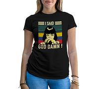 B&S Boutique Vintage I Said God Damn Mia Wallace T-Shirt Femme Noir Size M