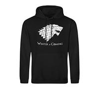 B&S Boutique Winter is Coming Wolf Stark GOT Sweat A Capucha Noir Unisex Size M