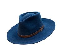 B&S Premium Lewis - Chapeau Fedora à Large Bord - 100% Feutre Pure Laine - Déperlant - Bande en Cuir