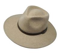 B&S Premium Lewis - Chapeau Fedora à Large Bord - 100% Feutre Pure Laine - Déperlant - Bande en Cuir