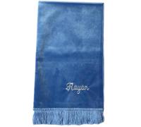 B Style Tapis de prière personnalisé Islamic Prayer Mat sajada avec prénom brodé Cadeau Islamique Unique pour Musulman Broderie personnalisée mussalla pour Maison Voyage hajj Ramadan(Bleu océan)