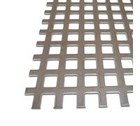 B&T Metall - Tôle perforée en acier inoxydable 1,5 mm d'épaisseur Perforations carrées 10 x 10 mm Droit QG 10-15 [Classe énergétique A]