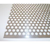 B&T Tôle perforée métal aluminium 2,0 mm d'épaisseur, perforation ronde ø 8 mm décalé RV 8-12