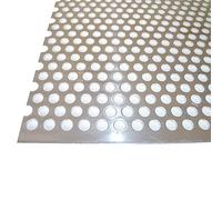 B&T Tôle perforée métal aluminium 2,0 mm d'épaisseur, perforation ronde ø 8 mm décalé RV 8-12