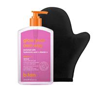 b.tan Meilleur Gel Autobronzant Transparent avec Kit de Gant | Pack Glow Your Own Way - Gel Autobronzant Express pour Visage et Corps avec Applicateur, Résistant au Transfert, 473 ml