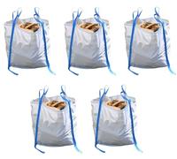 B teurobrecher - Lot de 5 sacs Big Bag de 90 x 90 x 90 cm avec 6 passants, charge de rupture de 5000 kg - Charge de rupture : 1000 kg - BigBag - Sans contenu