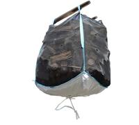 B teurobrecher Lot de 5 sacs Woodbag Big Bag en bois 100 x 100 x 130 cm (sans contenu) avec fond en étoile (fond à ouvrir) avec tissu anti-moustique - Grands paquets pour bois de chauffage - Stable et