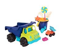B Toy by Battat BX1761Z Ensemble de Jouets de Plage Camions Benne - Seau Garni - 10 Pi ces -Multicolore -D s 18 mois -