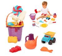 B. toys - B. Ready Sac de plage - Violet - Jeu de plage - 11 Jouets de sable - 18 mois et +
