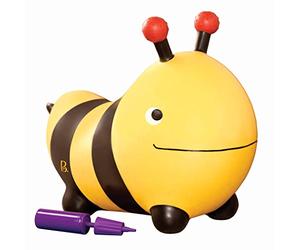 B. toys - Bizzi, Abeille Gonflable à chevaucher et Jouet rebondissant | Pompe manuelle incluse, antennes faciles à saisir, jeu actif en intérieur pour l’équilibre et la motricité, 18 mois et +