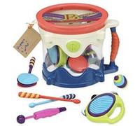 B. toys by Battat - B. Drumroll - Toy Drum Set (Includes 7 Percussion Instruments for Kids)