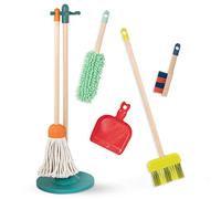 B. toys by Battat B. Jouets - Kit de Nettoyage pour Enfants - Jouets en Bois - Kit de Jeu de Simulation pour Tout-Petits - Balai, Pelle à poussière, Brosse - Clean 'n' Play - 2 Ans +