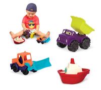 Btoys Véhicules Loaders & Floaters – Mini Camion-benne/Chargeur/Bateau – Rouge, Violet, Orange