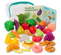 B. Toys - Ensemble Nourriture Jouet et Livre - 32 pièces de Nourriture pour Le Jeu - Livre éducatif pour Les Tout-Petits, Les Enfants - Seau de Stockage avec Couvercle - 2 Ans et +