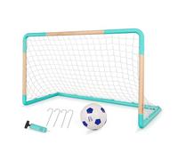 B. toys - Filet et Ballon de Football pour Enfants - Filet pour Enfants avec Cadre en Bois - Assemblage en Un clic et piquets de Terre - Mini Balle Gonflable et Pompe - 3 Ans et +