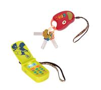 B. toys FunKeys et Hellophone, clés et téléphone sensoriels pour bébé | Ensemble 2 pièces avec 3 clés texturées, une petite lampe de poche, des sons, des chansons et des messages, 10 mois et +