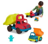 B. toys, Grab-n-Go Truck Set, 2 camions-bennes pour Tout-Petits | Comprend 3 pièces au total : 2 camions-bennes et 1 mini conducteur amovible, bennes mobiles, grosses roues, 1 ans et +