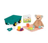 B. toys - Happyhues - Jeu d'ours Cara-Mellow - Jeu de pique-nique - Ours en peluche - Livre de bord - Chariot et nourriture factice - 18 mois et +