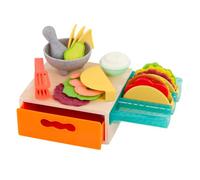 B. toys Jeu d’Imitation pour préparer des Tacos avec Accessoires | Comprend 22 pièces au total avec coquilles, garnitures, mortier, pilon, porte-taco et rangement à tiroir, 3 ans et +