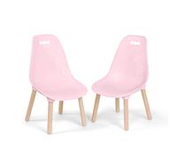 B. toys - Kid Century Modern - Ensemble de chaises - Rose - Ensemble de chaises pour enfants - Rose - Meubles tendance pour tout-petits et enfants - Pieds en bois naturel