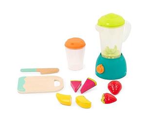 B. toys Mini Chef - Coffret Smoothie fruité avec mixeur Jouet | Comprend 13 pièces au total avec tasse, planche en bois, couteau-jouet et fruits à couper; jeu d’imitation; 3 ans et +