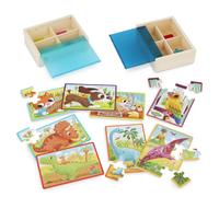 B. Toys - Pack de 2 puzzles - Animaux et dinosaures - Coffret de puzzles en bois - 2 bo tes de puzzles 8 puzzles - Puzzles 12 pi ces pour enfants