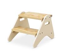 B. spaces - Peek-A-Boost - Marchepied en bois naturel - Ivoire - Escabeau deux marches pour enfants 2 ans Plus
