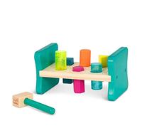B. toys by Battat BX1762Z - Colorful Pound & Play - Banc en Bois à Marteler pour Insérer les Piquets dans les Formes Leurs Correspondant - 6 Piquets & Un Maillet - Dès 2 ans