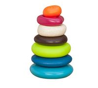 B. toys - Jouet sensoriel - Anneaux à empiler texturés - 5 bagues colorées - 6 mois+