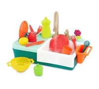 B. toys Splash-n-Scrub, évier Jouet avec Eau Courante | Comprend 18 pièces au total avec 15 accessoires, vaisselle qui change de couleur et panier de rangement, 3 ans et +