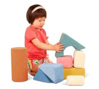 B. toys - Tours Tumble-y - Blocs de Construction sensoriels - Ensemble de 8 Formes en Mousse - Tissu texturé et Tactile - Formes Douces et géométriques à empiler - 6 Mois et +