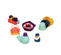 B. Baby - Baby Bath Toys - Tub Time Playset - 11 Pieces - Animal Bath Squirts, Stacking Cups, Washcloths - Newborns, Babies - Wee Splashy