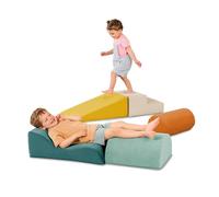 B. Toys - WonderShapes - Formes sensorielles en Mousse - Jeu de Construction en Mousse 5 pièces - Cylindre, Rampe, escalier, Rampe ondulée, Demi-Cylindre - 12 Mois et +