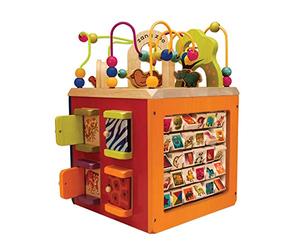 B. toys Zany Zoo, Cube d’activités en Bois avec Alphabet et Animaux
