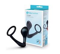b-Vibe Anneau pénien et bouchon de prostate - Silicone souple, étanche, jouet double stimulation pour améliorer les érections et le plaisir de la prostate
