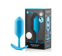 b-Vibe Plug anal Snug Plug 3 – double boule 180 g – bleu